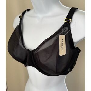 Soma Black Sheer Mesh Underwire Bra
